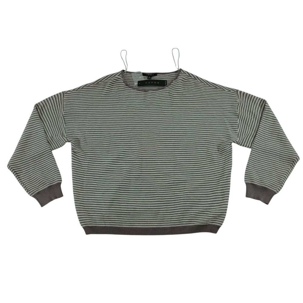 Cyrus Striped‎ Crew Neck Sweater Long Sleeve Casual Pullover Size L